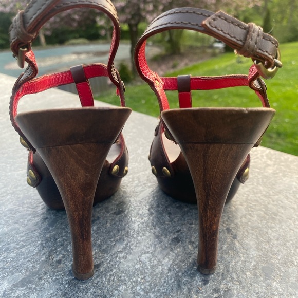 Cesare Pacotti brown wooden sandals - Picture 4 of 6